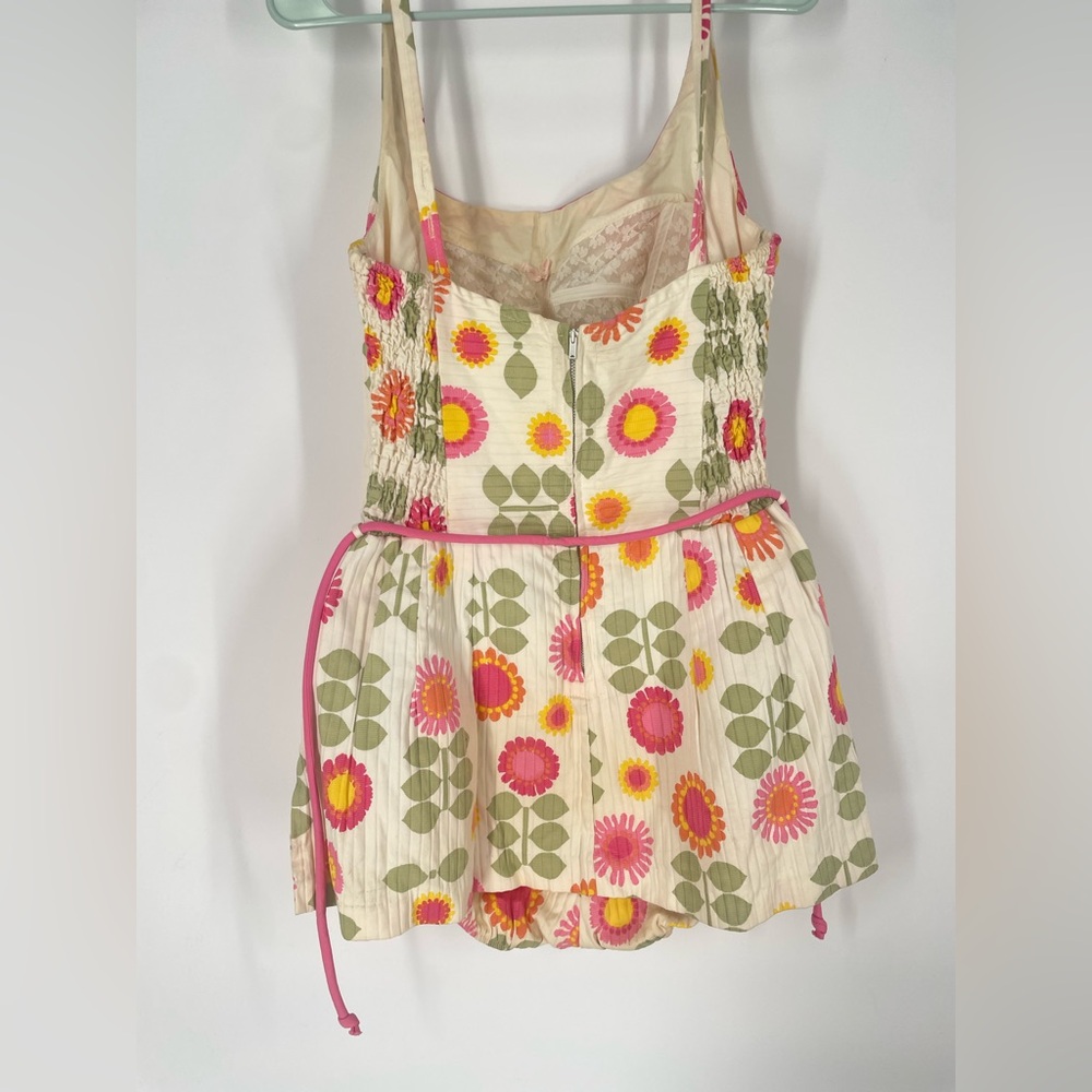 50s / 60s Mod Flower Print One Piece Swimsuit With Bloomer Bottoms - Picture 8 of 13